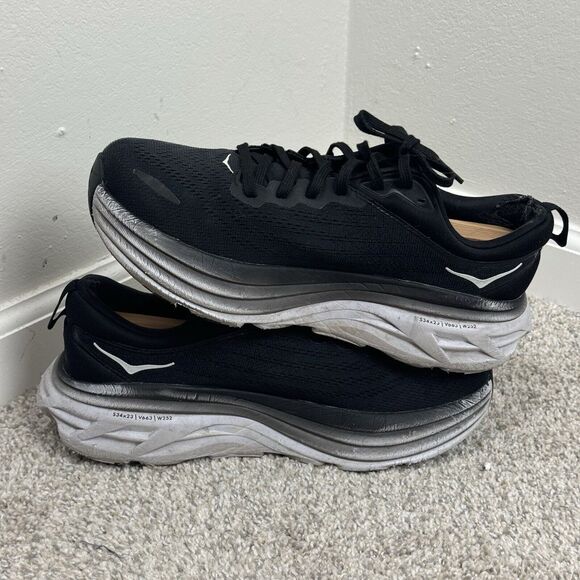 Hoka One One Womens Bondi 8 1127952 BWHT Black Running Shoes Sneakers Size 10 B - Picture 6 of 11